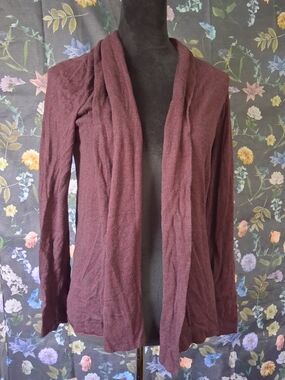 Express Open-Front Cardigan Sweater in Burgundy